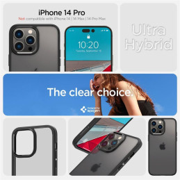 Spigen Ultra Hybrid dėklas iPhone 14 Pro - matinės juodos spalvos
