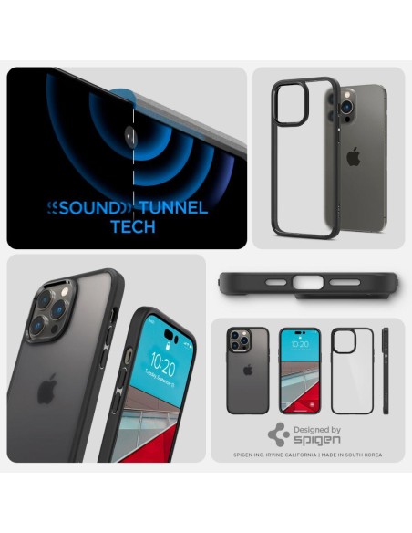 Spigen Ultra Hybrid dėklas iPhone 14 Pro - matinės juodos spalvos Spigen Ultra Hybrid dėklas iPhone 14 Pro - matinės juodos spalvos