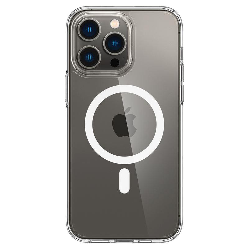 Spigen Ultra Hybrid Mag Dėklas su MagSafe, skirtas iPhone 14 Pro – skaidrus ir baltas