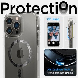 Spigen Ultra Hybrid Mag Dėklas su MagSafe, skirtas iPhone 14 Pro – skaidri pilka
