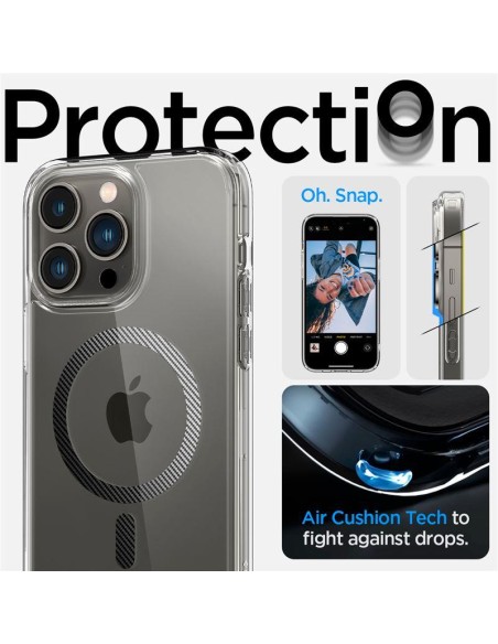 Spigen Ultra Hybrid Mag Dėklas su MagSafe, skirtas iPhone 14 Pro – skaidri pilka