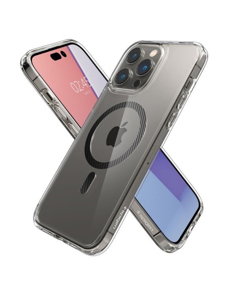 Spigen Ultra Hybrid Mag Dėklas su MagSafe, skirtas iPhone 14 Pro – skaidri pilka