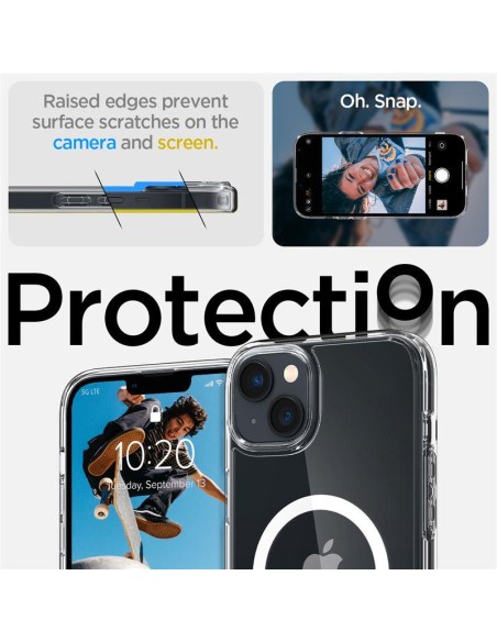 Spigen Ultra Hybrid Mag dėklas su MagSafe iPhone 14 - skaidrus ir baltas Spigen Ultra Hybrid Mag dėklas su MagSafe iPhone 14 - skaidrus ir baltas