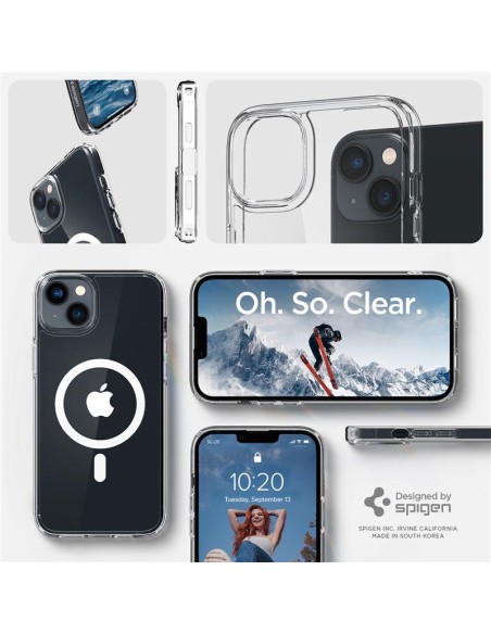 Spigen Ultra Hybrid Mag dėklas su MagSafe iPhone 14 - skaidrus ir baltas Spigen Ultra Hybrid Mag dėklas su MagSafe iPhone 14 - skaidrus ir baltas