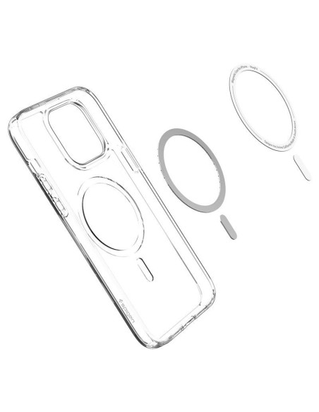 Spigen Ultra Hybrid Mag Dėklas su MagSafe, skirtas iPhone 14 Pro Max – skaidrus ir baltas Spigen Ultra Hybrid Mag Dėklas su MagSafe, skirtas iPhone 14 Pro Max – skaidrus ir baltas