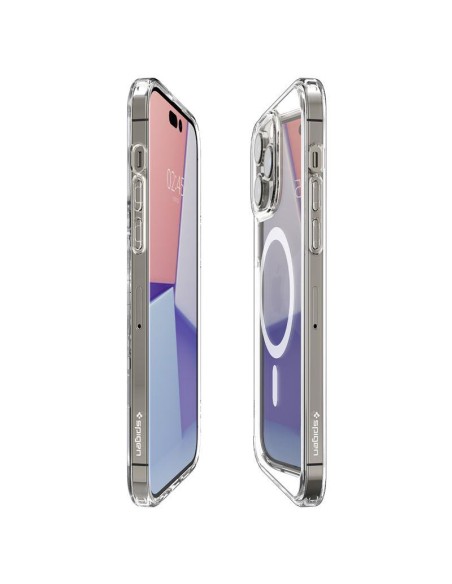 Spigen Ultra Hybrid Mag Dėklas su MagSafe, skirtas iPhone 14 Pro Max – skaidrus ir baltas Spigen Ultra Hybrid Mag Dėklas su MagSafe, skirtas iPhone 14 Pro Max – skaidrus ir baltas