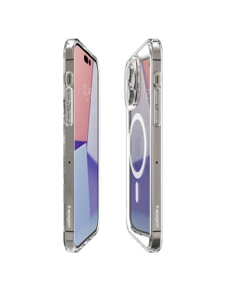Spigen Ultra Hybrid Mag Dėklas su MagSafe, skirtas iPhone 14 Pro Max – skaidrus ir baltas Spigen Ultra Hybrid Mag Dėklas su MagSafe, skirtas iPhone 14 Pro Max – skaidrus ir baltas