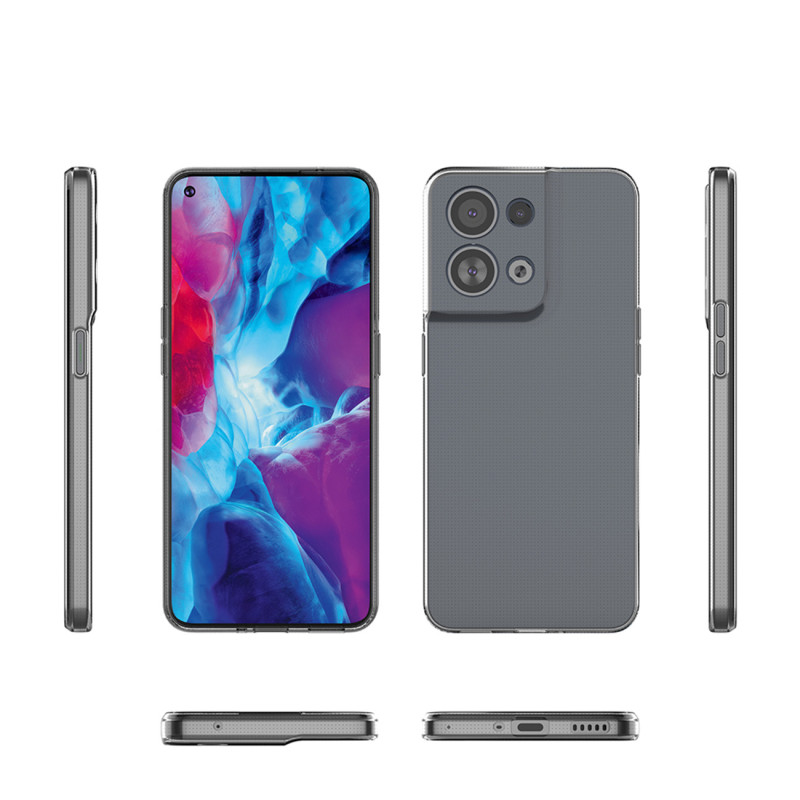 Ultra Clear 0,5 mm dėklas, skirtas Oppo Reno 8 Pro plonu dangteliu, skaidrus