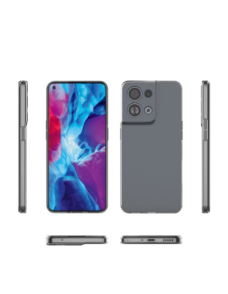 Ultra Clear 0,5 mm dėklas, skirtas Oppo Reno 8 Pro plonu dangteliu, skaidrus