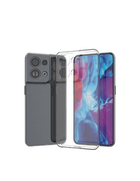 Ultra Clear 0,5 mm dėklas, skirtas Oppo Reno 8 Pro plonu dangteliu, skaidrus