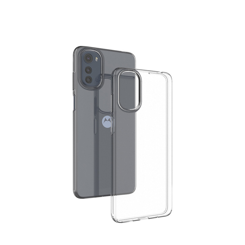 Ultra Clear 0,5 mm dėklas, skirtas Motorola Moto E32 plonu dangteliu, skaidrus