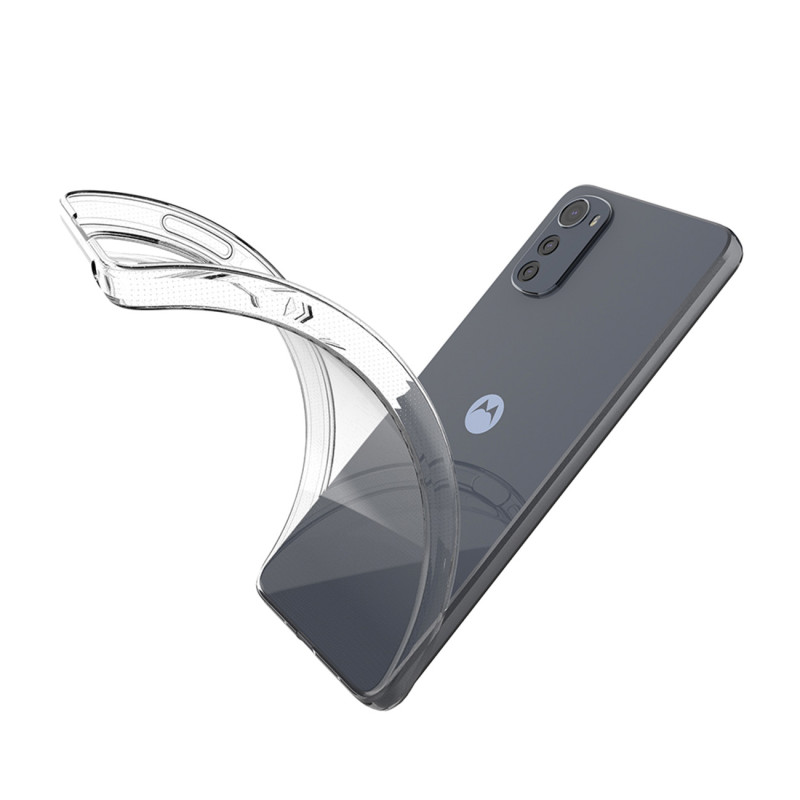 Ultra Clear 0,5 mm dėklas, skirtas Motorola Moto E32 plonu dangteliu, skaidrus