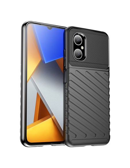 „Thunder Case Xiaomi Poco M4 5G“ silikoninis šarvuotas dangtelis, juodas „Thunder Case Xiaomi Poco M4 5G“ silikoninis šarvuotas dangtelis, juodas