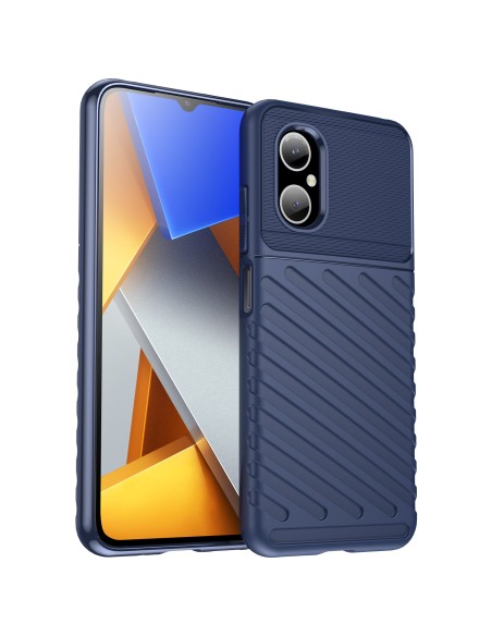 „Thunder“ dėklas Xiaomi Poco M4 5G silikoninis šarvuotas dangtelis mėlynas