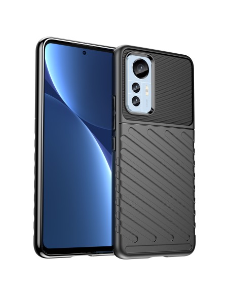 Thunder Case Xiaomi 12 Lite silikoninis šarvuotas dangtelis juodas
