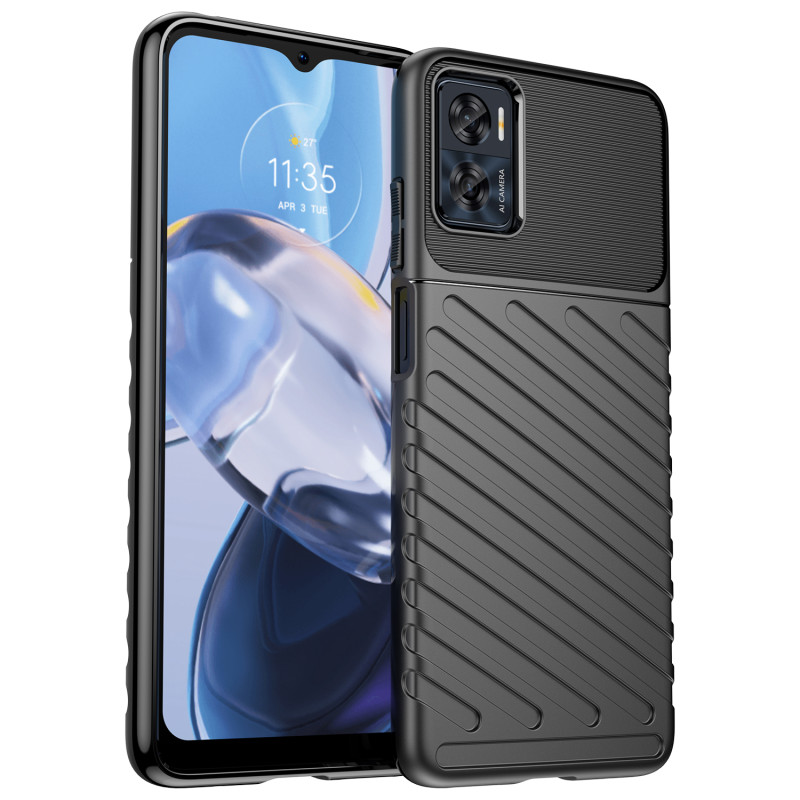 Thunder Dėklas Motorola Moto E32, silikonas, šarvuotas dangtelis, juodas Thunder Dėklas Motorola Moto E32, silikonas, šarvuotas dangtelis, juodas