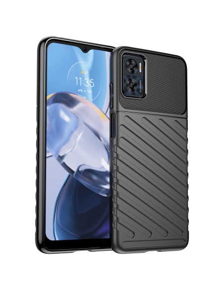 Thunder Dėklas Motorola Moto E32, silikonas, šarvuotas dangtelis, juodas Thunder Dėklas Motorola Moto E32, silikonas, šarvuotas dangtelis, juodas