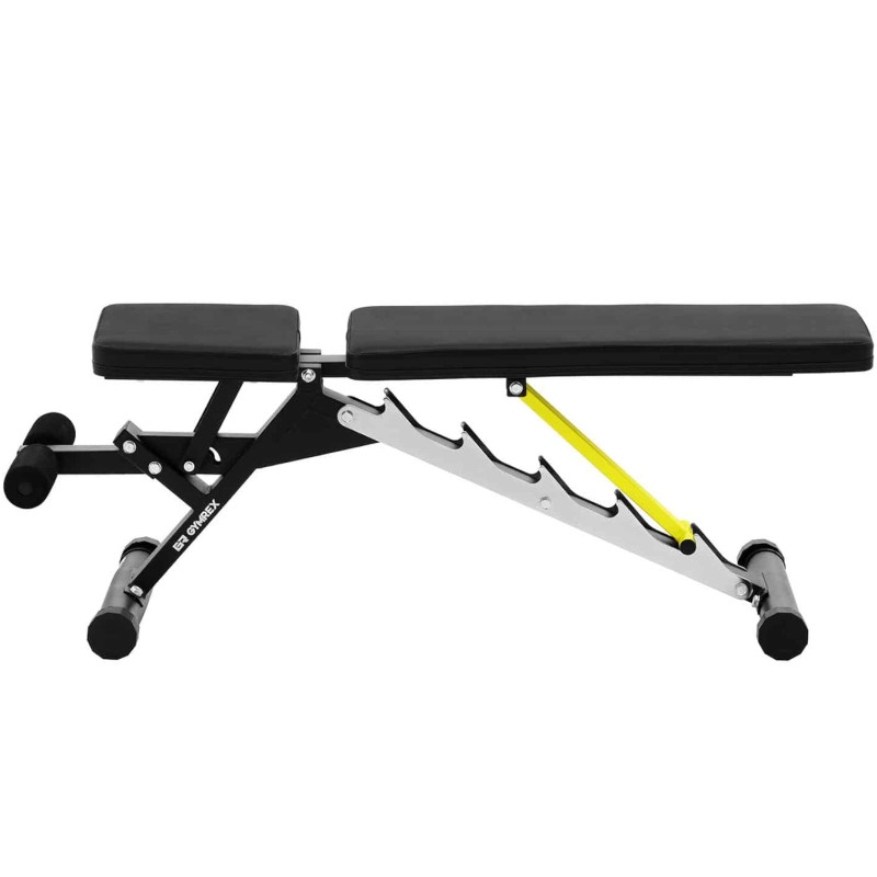 Treniruočių suoliuko nuolydis reguliuojamas 90-180 laipsnių iki 100 kg