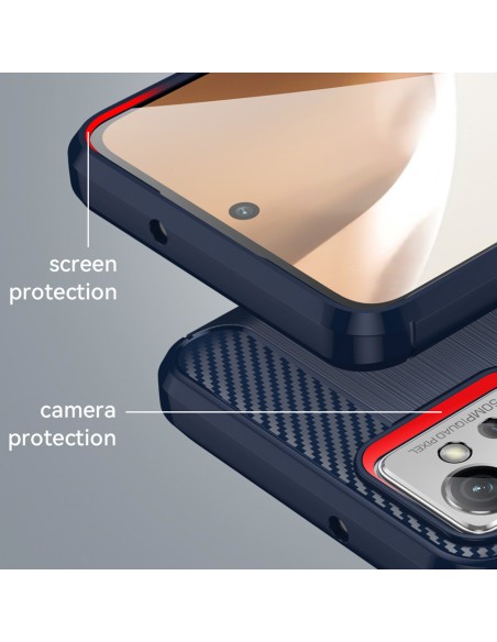 Carbon Case Xiaomi 12 Lite lankstus silikoninis anglies dangtelis juodas