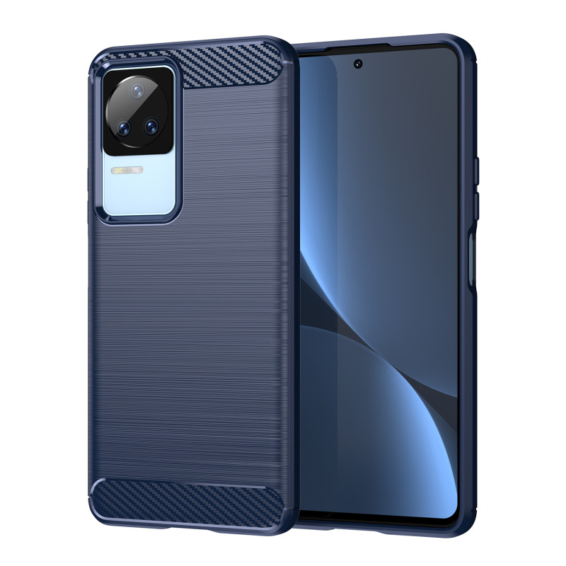 Anglies dėklas Xiaomi Poco F4 5G lankstus silikoninis anglies dangtelis mėlynas