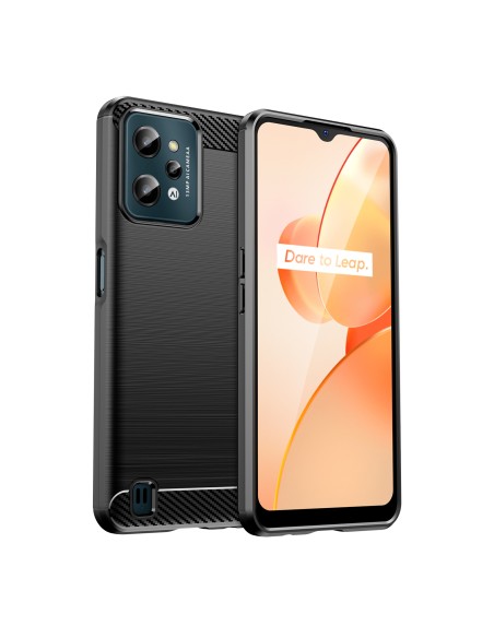 Anglies dėklas skirtas Realme C31 lankstus silikoninis anglies dangtelis juodas