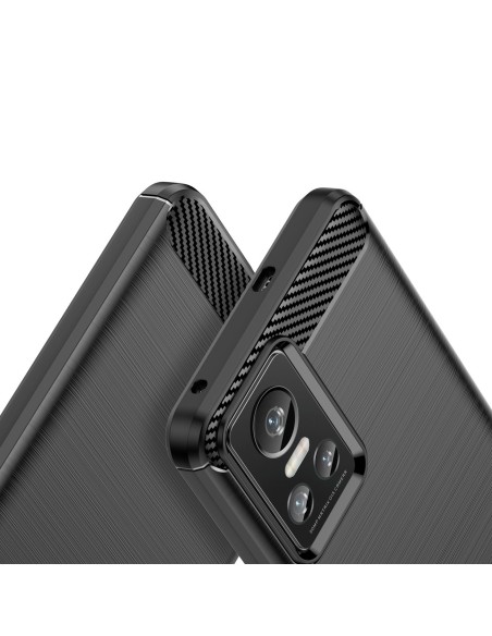 Anglies dėklas, skirtas Realme GT Neo 3 lankstus silikoninis anglies dangtelis, juodas