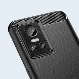 Anglies dėklas, skirtas Realme GT Neo 3 lankstus silikoninis anglies dangtelis, juodas