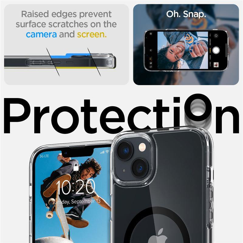 Spigen Ultra Hybrid Mag Dėklas su MagSafe, skirtas iPhone 14 Plus – skaidrus ir juodas