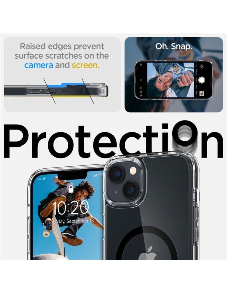 Spigen Ultra Hybrid Mag Dėklas su MagSafe, skirtas iPhone 14 Plus – skaidrus ir juodas Spigen Ultra Hybrid Mag Dėklas su MagSafe, skirtas iPhone 14 Plus – skaidrus ir juodas