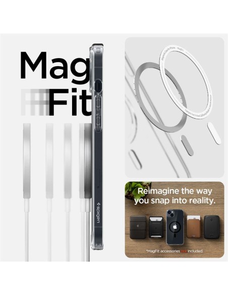 Spigen Ultra Hybrid Mag Dėklas su MagSafe, skirtas iPhone 14 Plus – skaidrus ir juodas Spigen Ultra Hybrid Mag Dėklas su MagSafe, skirtas iPhone 14 Plus – skaidrus ir juodas