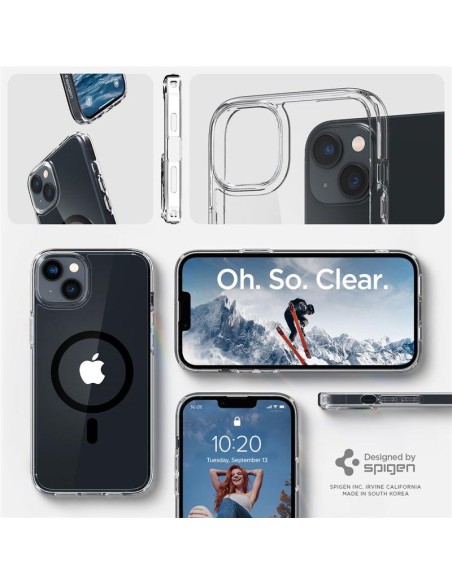 Spigen Ultra Hybrid Mag Dėklas su MagSafe, skirtas iPhone 14 Plus – skaidrus ir juodas Spigen Ultra Hybrid Mag Dėklas su MagSafe, skirtas iPhone 14 Plus – skaidrus ir juodas