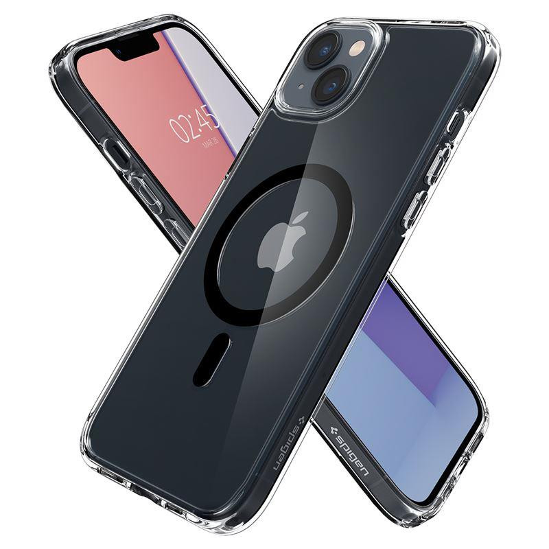 Spigen Ultra Hybrid Mag Dėklas su MagSafe, skirtas iPhone 14 Plus – skaidrus ir juodas