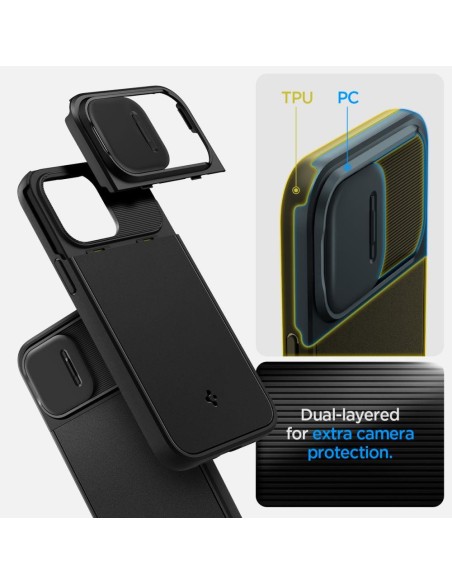 Spigen Optik Armor Mag dėklas su MagSafe iPhone 14 Pro - juodas Spigen Optik Armor Mag dėklas su MagSafe iPhone 14 Pro - juodas