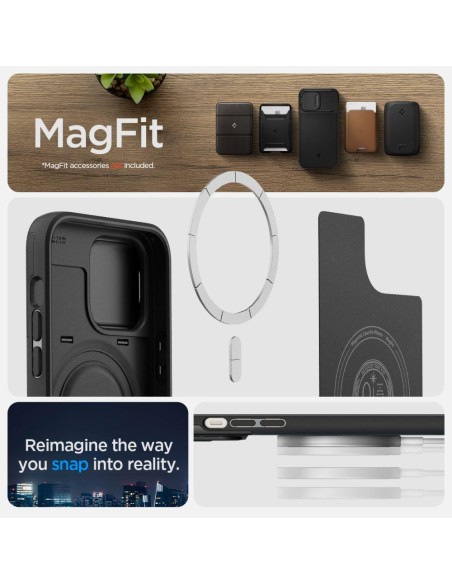 Spigen Optik Armor Mag dėklas su MagSafe iPhone 14 Pro - juodas Spigen Optik Armor Mag dėklas su MagSafe iPhone 14 Pro - juodas