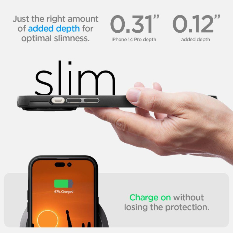 Spigen Optik Armor Mag dėklas su MagSafe iPhone 14 Pro - juodas