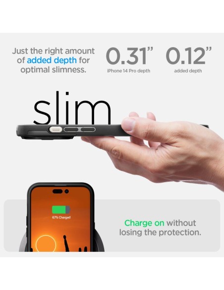 Spigen Optik Armor Mag dėklas su MagSafe iPhone 14 Pro - juodas Spigen Optik Armor Mag dėklas su MagSafe iPhone 14 Pro - juodas