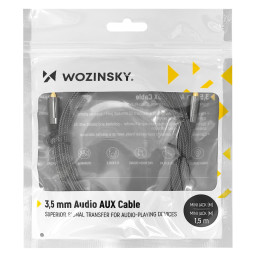 Universalus kabelio mini lizdas AUX 3m juodas