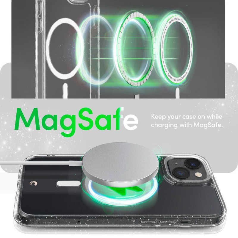 Spigen Cyrill Shine Mag dėklas su MagSafe iPhone 14 Plus - skaidrus ir blizgantis