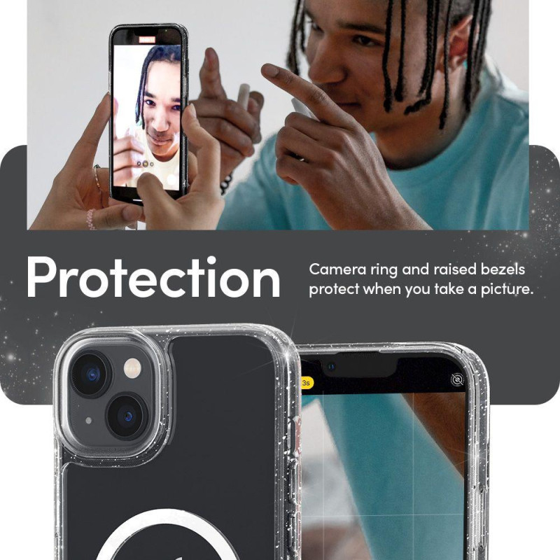 Spigen Cyrill Shine Mag dėklas su MagSafe iPhone 14 Plus - skaidrus ir blizgantis