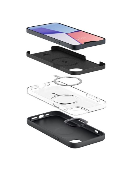 Spigen Silicone Fit Mag dėklas su MagSafe iPhone 14 Plus - juodas Spigen Silicone Fit Mag dėklas su MagSafe iPhone 14 Plus - juodas