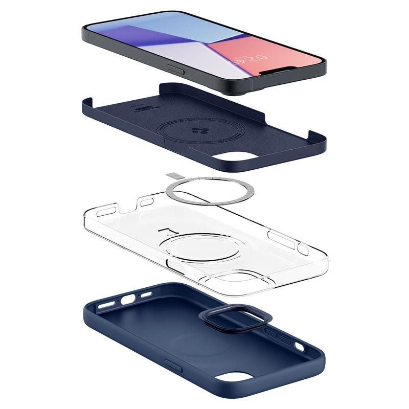 Spigen Silicone Fit Mag dėklas su MagSafe iPhone 14 Plus - mėlynas