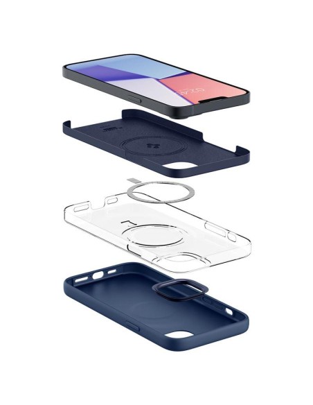 Spigen Silicone Fit Mag dėklas su MagSafe iPhone 14 Plus - mėlynas