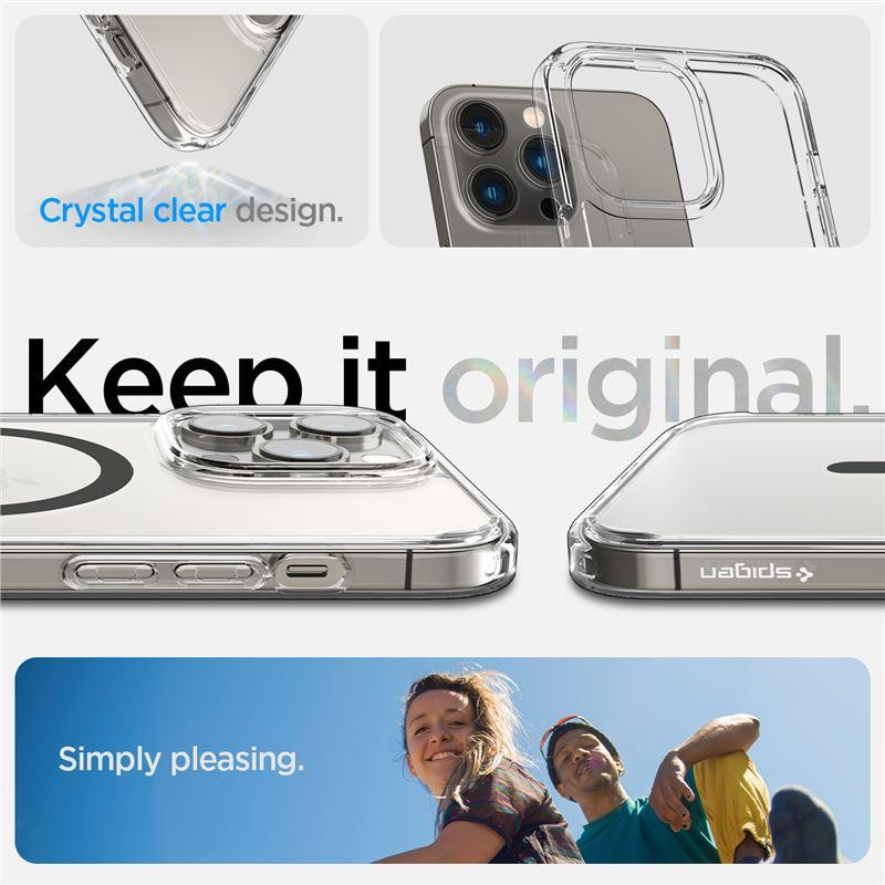 Spigen Ultra Hybrid Mag dėklas su MagSafe, skirtas iPhone 14 Pro - skaidrus ir grafitas Spigen Ultra Hybrid Mag dėklas su MagSafe, skirtas iPhone 14 Pro - skaidrus ir grafitas