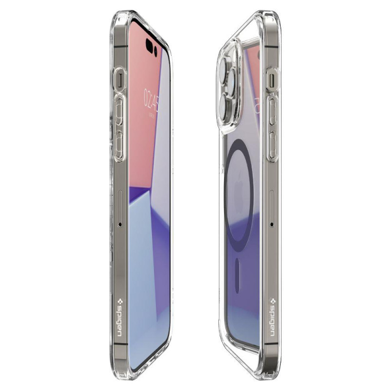 Spigen Ultra Hybrid Mag dėklas su MagSafe, skirtas iPhone 14 Pro - skaidrus ir grafitas