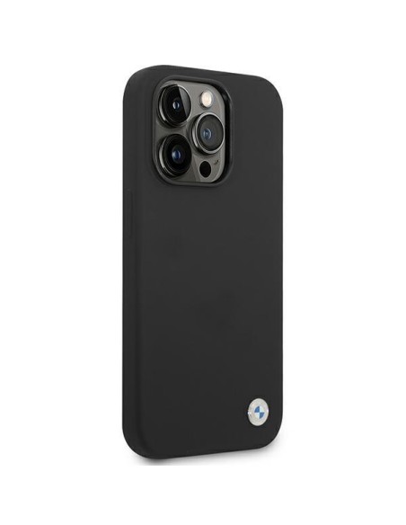 BMW Silicone Metal Logo dėklas iPhone 14 Pro Max - juodas BMW Silicone Metal Logo dėklas iPhone 14 Pro Max - juodas