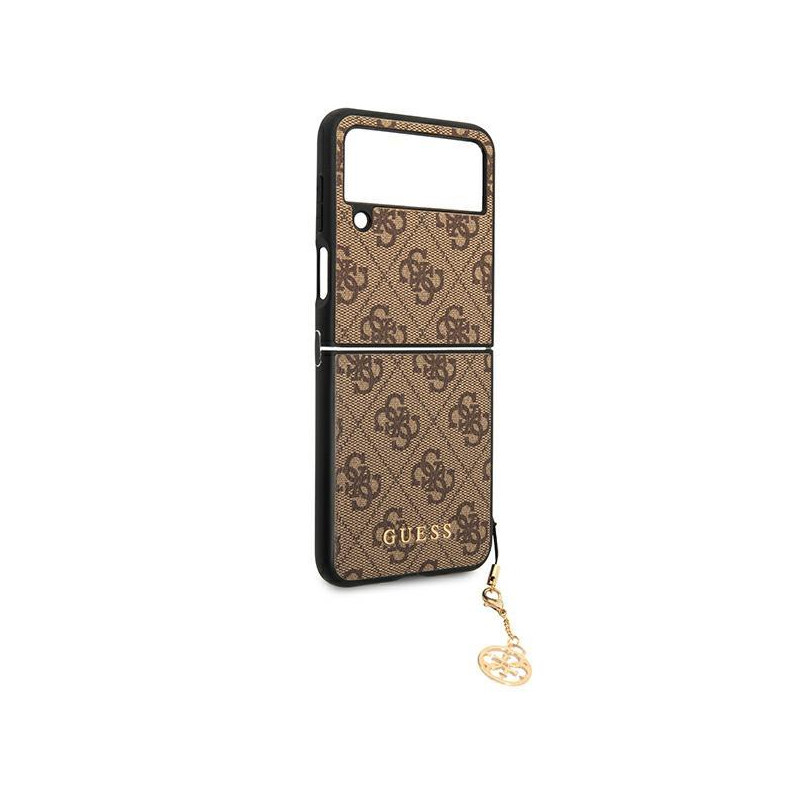 Guess GUHCZF4GF4GBR F721 Z Flip 4 rudas/ rudas kietas dėklas 4G Charms Collection