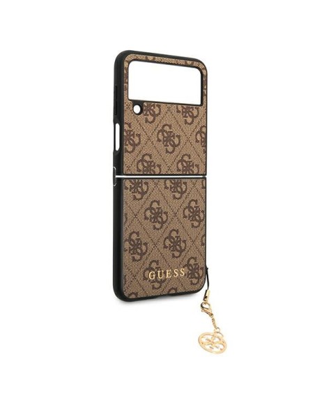 Guess GUHCZF4GF4GBR F721 Z Flip 4 rudas/ rudas kietas dėklas 4G Charms Collection