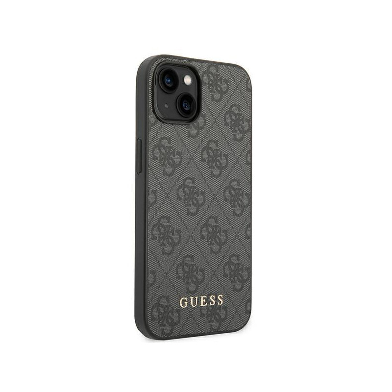 Guess 4G Metal Gold Logo dėklas iPhone 14 - pilkas