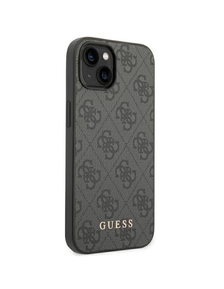 Guess 4G Metal Gold Logo dėklas iPhone 14 - pilkas Guess 4G Metal Gold Logo dėklas iPhone 14 - pilkas