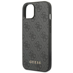 Guess 4G Metal Gold Logo dėklas iPhone 14 - pilkas
